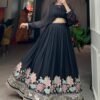 Suratikart Black Georgette Co-Ord Lehenga Set