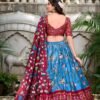 Tussar Silk Lehenga Choli with Pichwai and Patola Prints