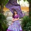 Lavender Pichwai & Patola Print Tussar Silk Lehenga Choli with Zari Weaving Border