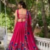 1216RPIBACK.jpg Embrace Elegance: Rani Pink Floral Print Lehenga