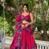 1216RPIMAIN.jpg Embrace Elegance: Rani Pink Floral Print Lehenga