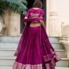Wine Color Chanderi Lehenga Choli