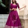 Wine Color Chanderi Lehenga Choli
