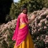 Mustard Color Zari Weaving Work Kanchipuram South Indian Lehenga Choli