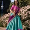 Sky Blue Color Zari Weaving Work Kanchipuram Women Lehenga Choli