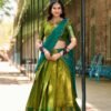 Green Color Zari Weaving Work Kanjivaram Wedding Lehenga Choli
