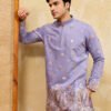 Luxury Lavender Embroidered Designer Kurta Set For Special Occasion