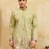 Light Green Festive Wear Embroidered Kurta Set For Mens
