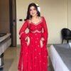 Red Color Apsara Suit Set with Sequence Work