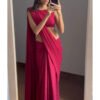 Maroon Soft Georgette Lucknowi Work Saree