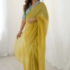 FBL351_1.jpg Charming Baby Yellow Sparkle Silk Ready-to-Wear Saree