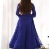 Rich Royal Blue Laheriya Print Georgette Anarkali Suit with Dupatta