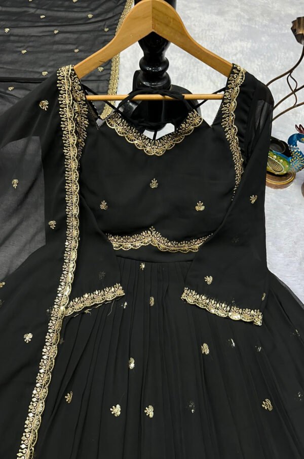Black Georgette Anarkali Suit Set