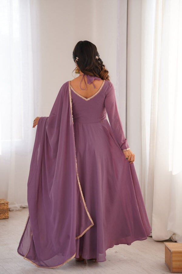 Mauve Pink Fox Blooming Georgette Anarkali
