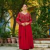 MAROON COLOR DESIGNER KURTI PANT SET