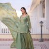 Misty Green Fendi Crush Sharara Set