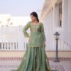 Misty Green Fendi Crush Sharara Set