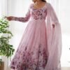 Trendy Pink Floral Anarkali Suit Set with Dupatta - Modern & Beautiful