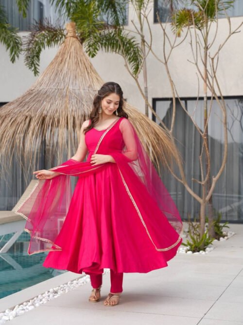 Pink Gorgeous Anarkali Suit Set