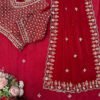 Red Fendy Silk Wedding Wear Saree