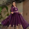 Violet Blooming Georgette Anarkali Gown