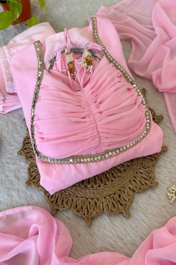 Pink Fancy Anarkali Gown Set