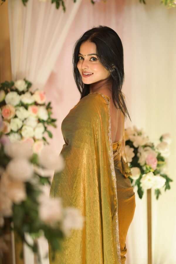 Luxurious Two-Tone Fendy Chiffon Saree