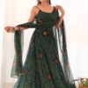 Green Bandhej Print Chiffon Gown with Dupatta - Lightweight & Flowy