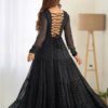 Black Laheriya Print Traditional Gown