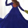 Blue Laheriya Print Traditional Gown