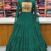 Green Laheriya Print Traditional Gown