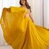 Yellow Color Fully Flared Lehenga Choli with Intricate Embroidery