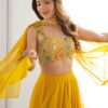Yellow Color Fully Flared Lehenga Choli with Intricate Embroidery