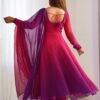 Dark Pink & Purple Shaded Fox Georgette Anarkali Suit
