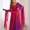 Dark Pink & Purple Shaded Fox Georgette Anarkali Suit