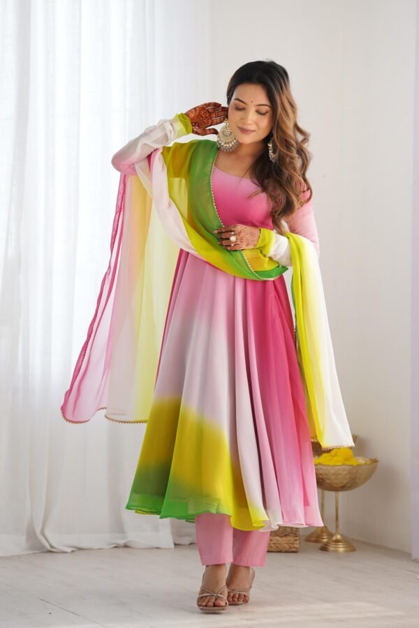 Stunning Multi-Color Fox Georgette Anarkali Suit
