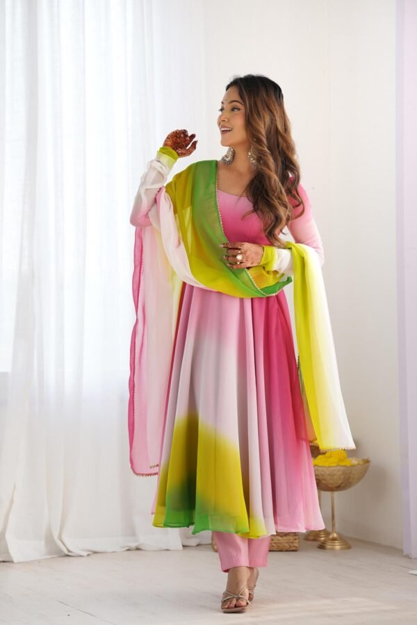 Stunning Multi-Color Fox Georgette Anarkali Suit