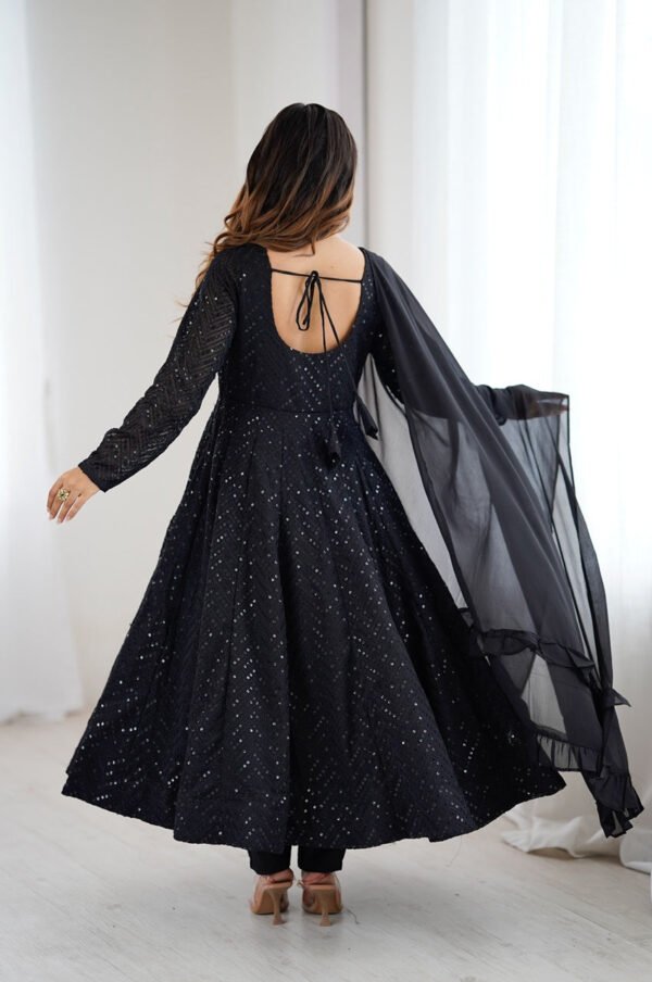 Maroon Color Lucknowi Sequence Work Anarkali Suit