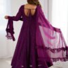 Wine Color Lucknowi Work Anarkali Suit