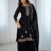 Black Kediya Style Sharara Suit