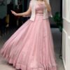 Premium Tender Pink Allnen Crush Lehenga Set with 5 Meter Flair