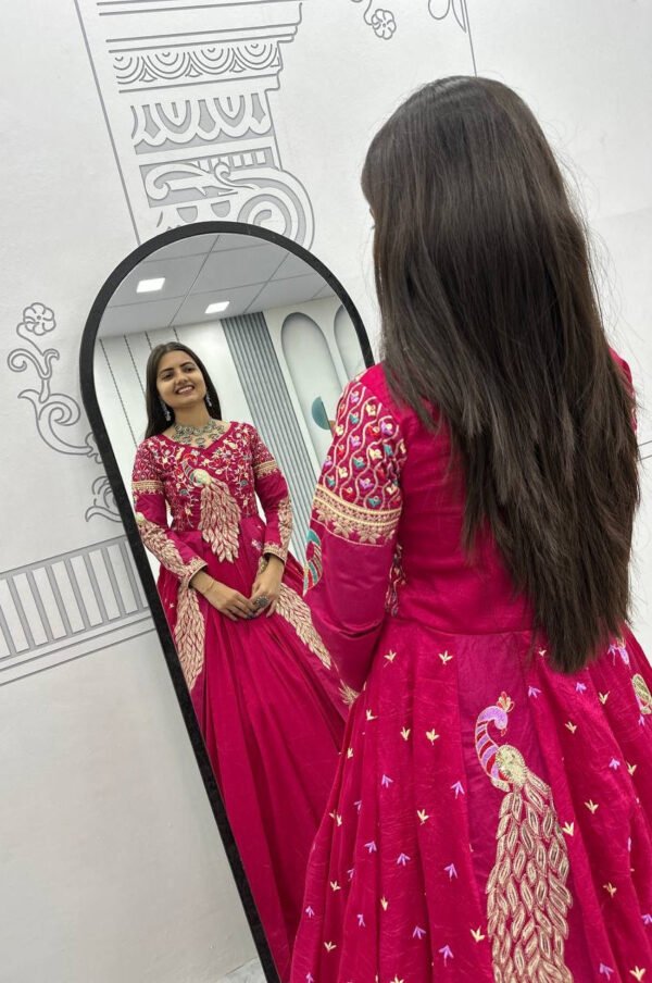 Crimson Color Crop Top Lehenga with Embroidered Shrug