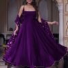 Gorgeous Violet Heavy Faux Georgette With Fully Flair Anarkali Suit
