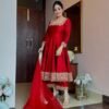 Red Color Vichitra Silk Royal Suit Set