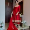 Red Color Vichitra Silk Royal Suit Set
