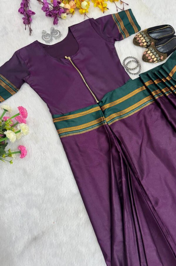SG-235_1.jpg Grape Purple Zip & Go Gown Saree