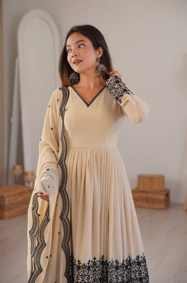 Neutral Vanilla Color Palazzo Suit