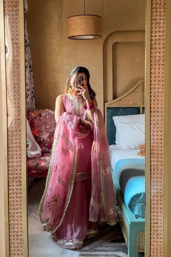 Pink Occasion Wear Sharara Set