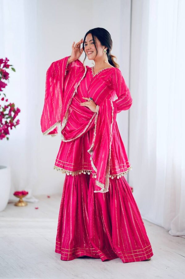 Exotic Pink Designer Sharara Suit Set