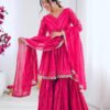 Exotic Pink Designer Sharara Suit Set